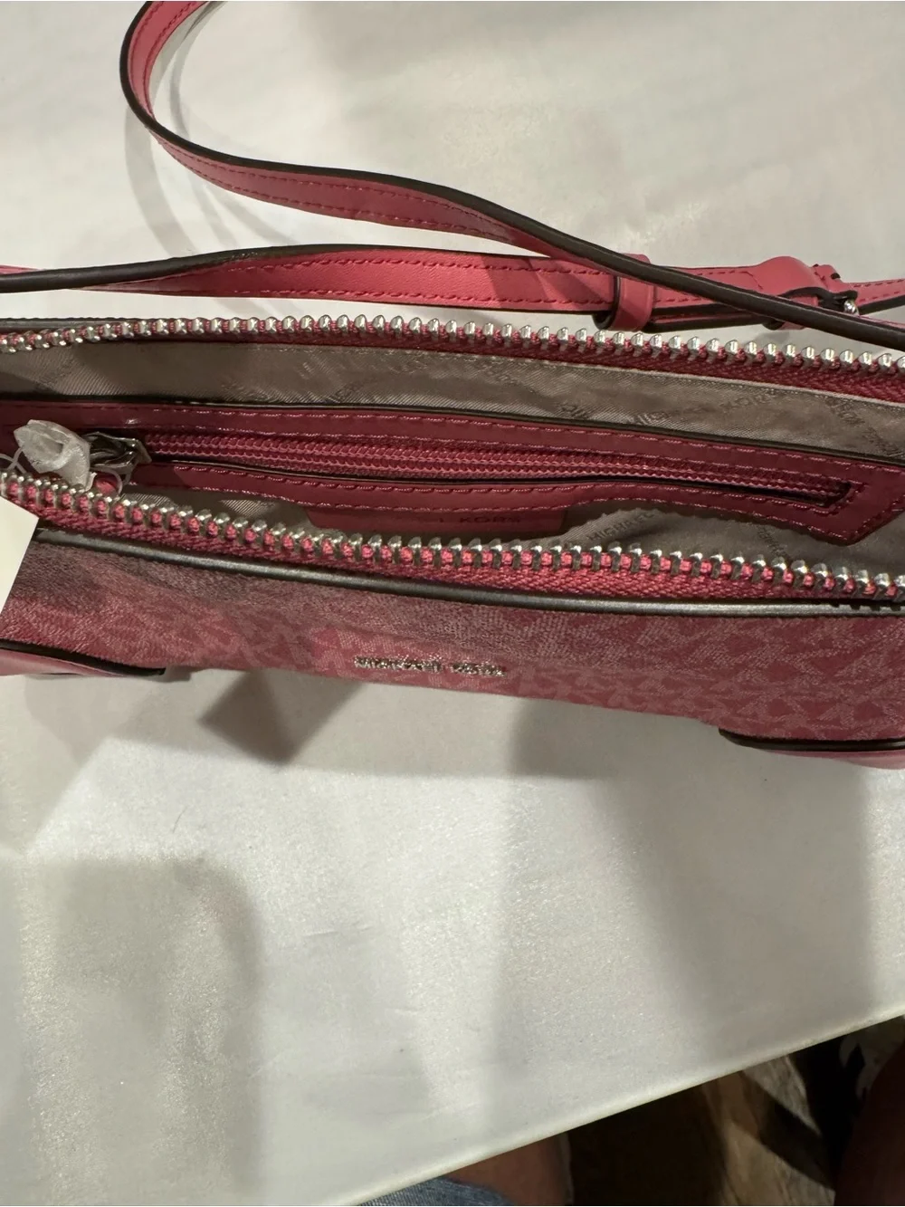 Michael Kors Pink Signature MK Crossbody Shoulder Bag